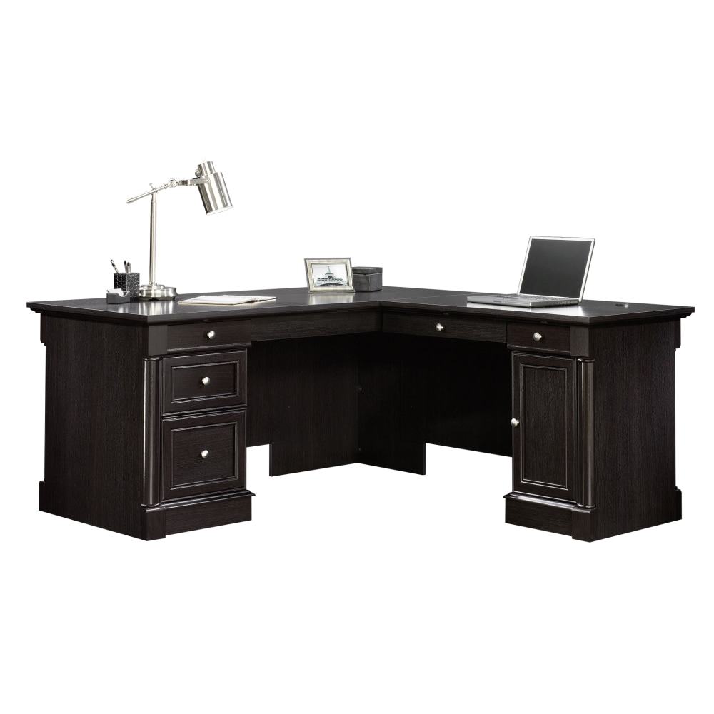 Sauder Palladia 66inW L-Shaped Corner Desk, Wind Oak MPN:417714