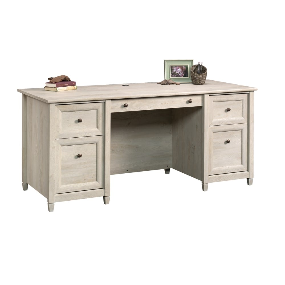 Sauder Edge Water 66inW Executive Computer Desk, Chalked Chestnut MPN:418795