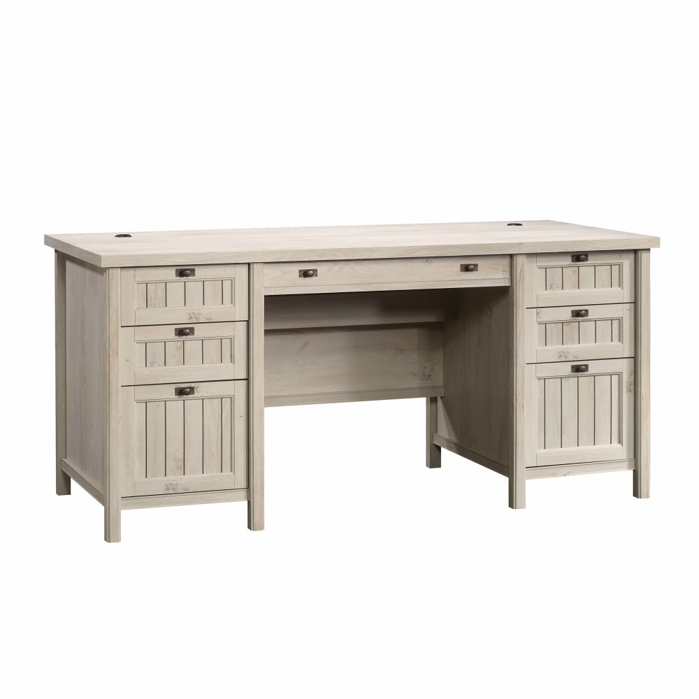 Sauder Costa 66inW Executive Computer Desk, Chalked Chestnut MPN:419954