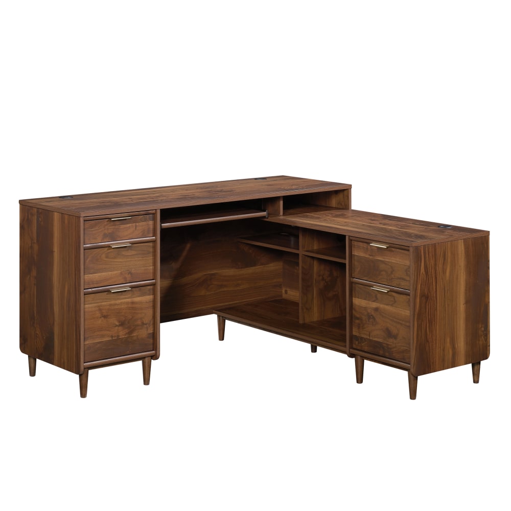 Sauder Clifford Place 59inW L-Shaped Corner Desk, Grand Walnut MPN:421120