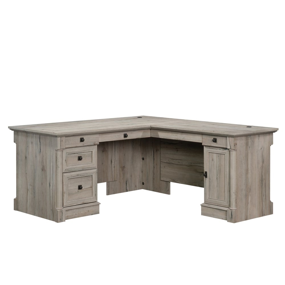 Sauder Palladia 67inW L-Shaped Corner Desk, Split Oak MPN:424811