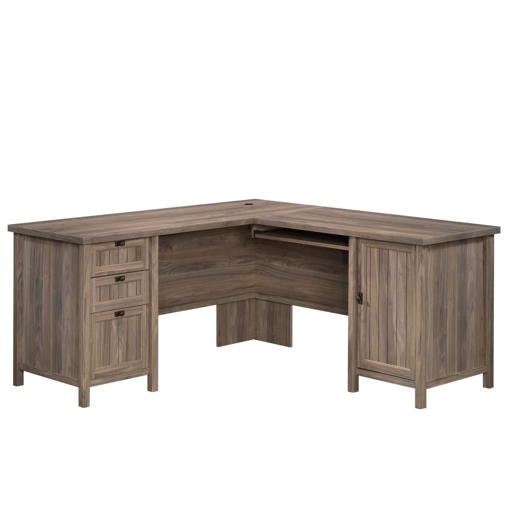 Sauder Costa 66inW L-Shaped Computer Desk, Washed Walnut MPN:428728
