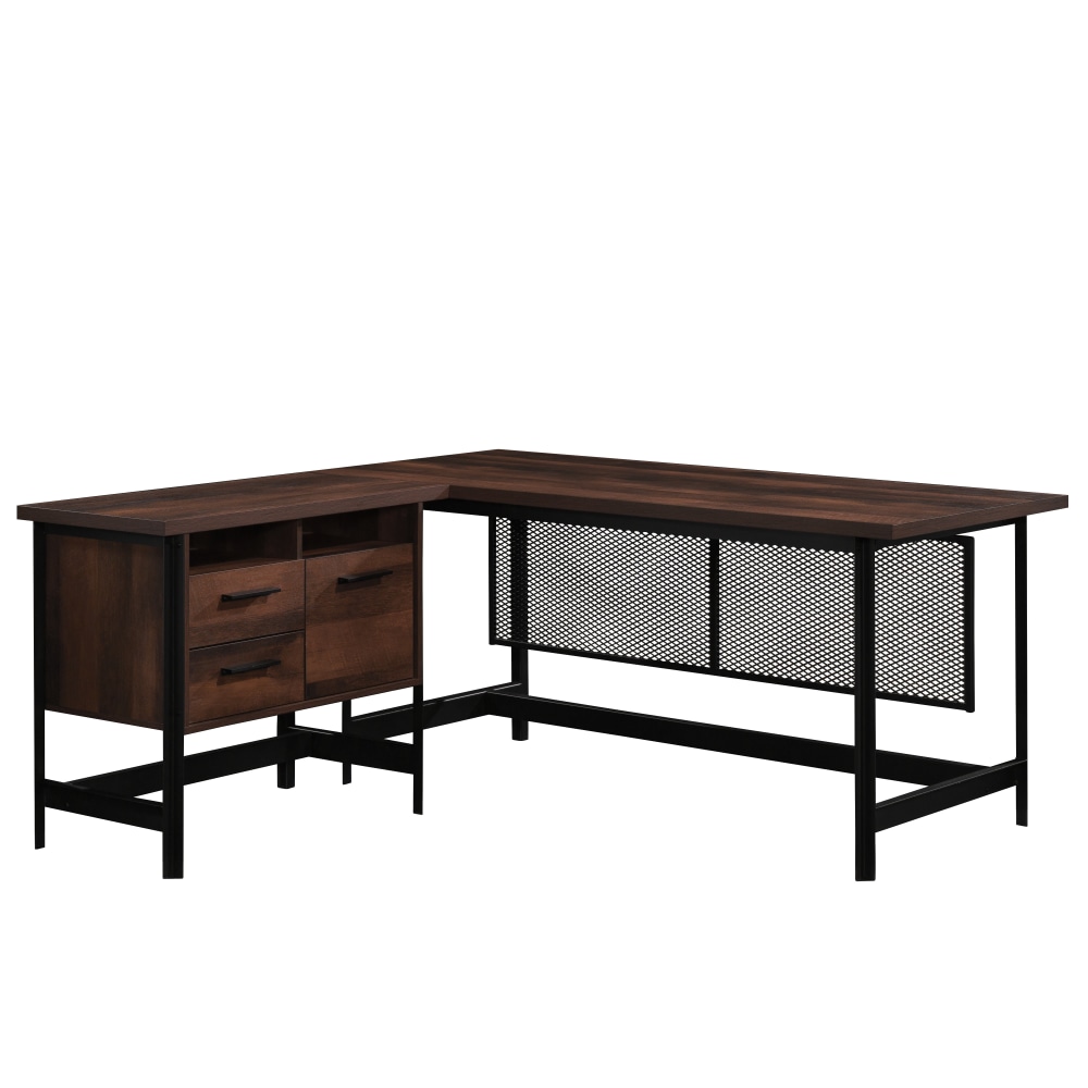 Sauder Briarbrook 66inW L-Shaped Computer Desk, Black/Barrel Oak MPN:430071