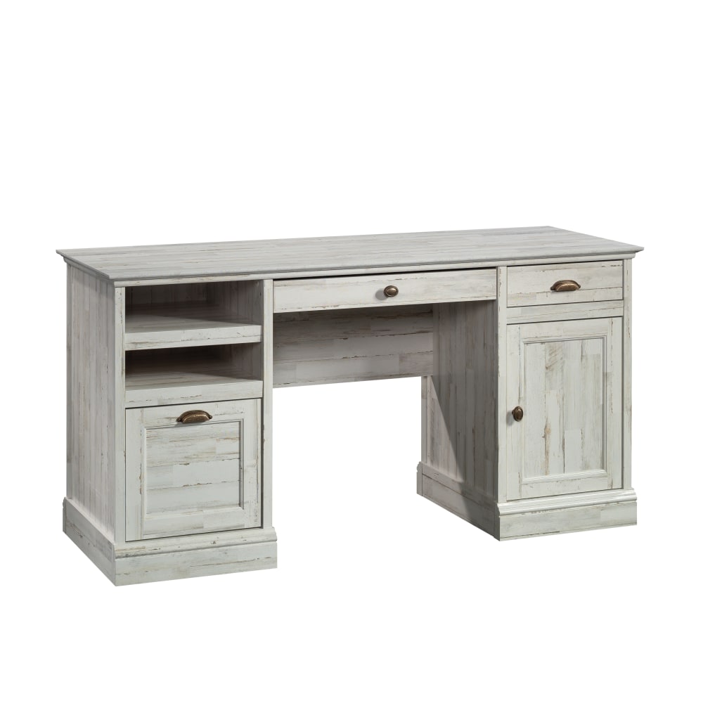 Sauder Barrister Lane 59inW Executive Computer Desk, White Plank MPN:433357