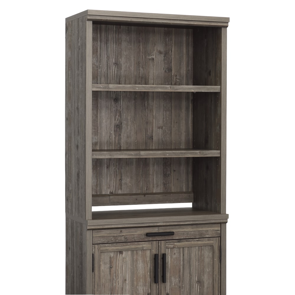 Sauder Aspen Post 31inW Hutch for Lateral File or Library Base Stand, Pebble Pine MPN:433680
