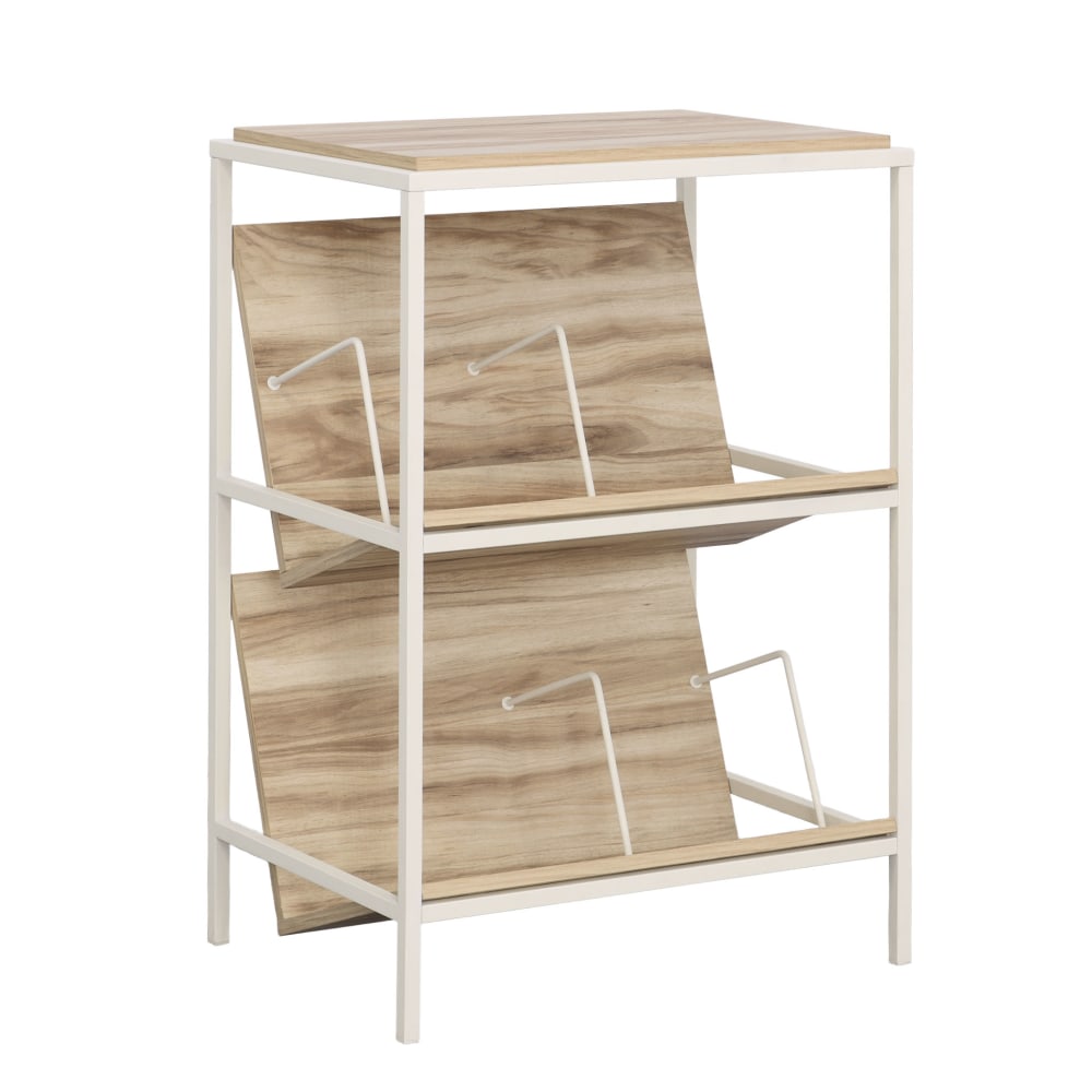 Sauder Nova Loft 37inH Accent Storage Bookcase, Kiln Acacia/White MPN:433798