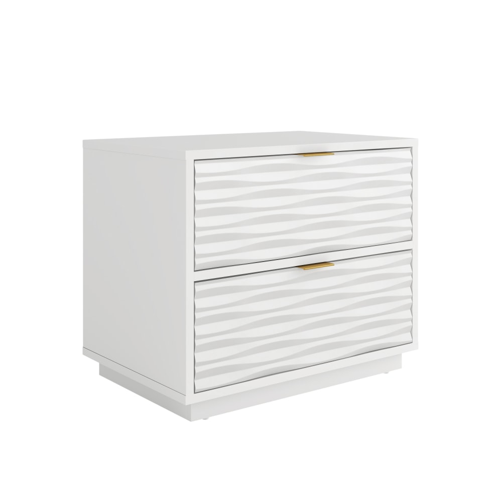 Sauder Morgan Main 2-Drawer Side Table, 19-1/3inH x 23-5/8inW x 15-3/4inD, White MPN:428255