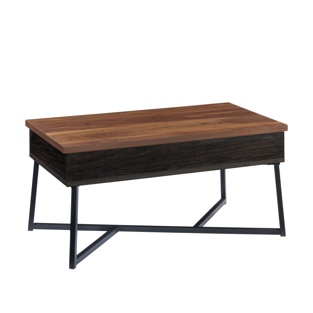 Sauder Canton Lane Lift-Top Coffee Table With Multipurpose Workspace, 16-1/2inH x 35inW x 19inD, Brew Oak/Black MPN:431214