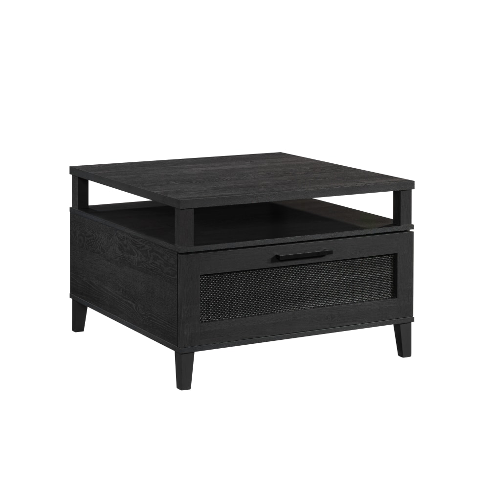 Sauder Tiffin Line Square Coffee Table With Drawer, 21inH x 31-1/2inW x 31-1/2inD, Raven Oak MPN:433510
