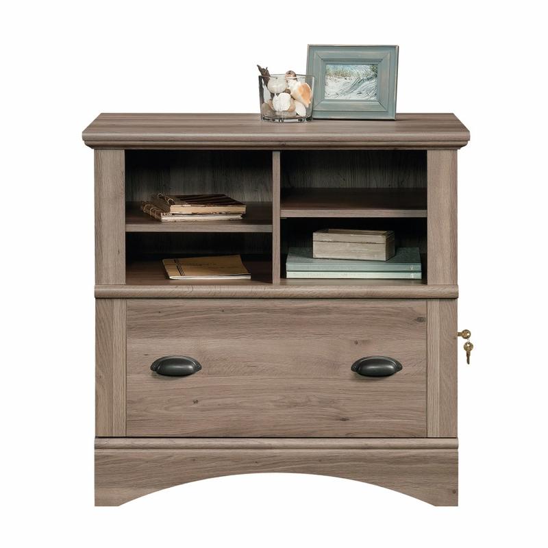 Sauder Harbor View 32inW x 21-13/16inD Lateral File Cabinet, Salt Oak MPN:422112