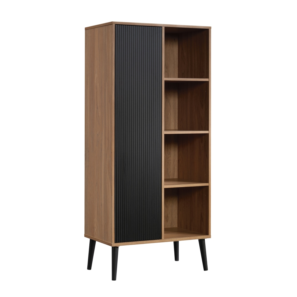 Sauder Ambleside Modern 26inW Storage Cabinet With Door And Open Storage, Serene Walnut/Black MPN:431619
