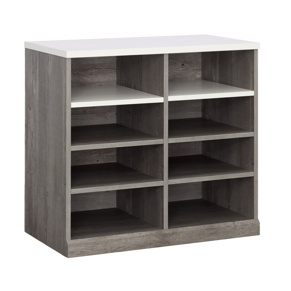 Sauder Craft Pro Series 32inW Open Storage Cabinet, Mystic Oak/White MPN:433651