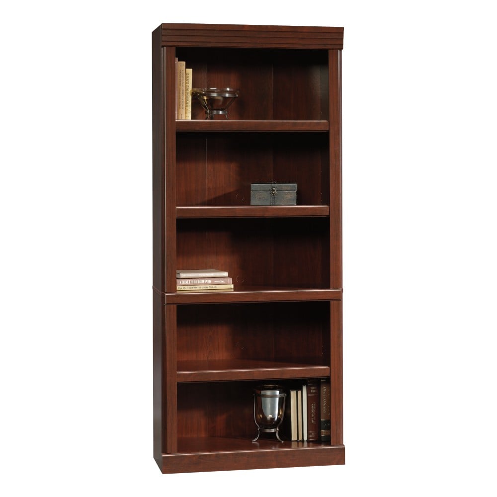 Sauder Heritage Hill 72inH Bookcase, Open 5-Shelf, Classic Cherry MPN:102795