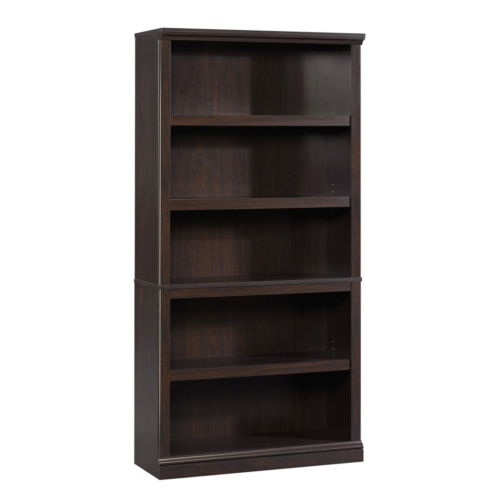Sauder Select 69 13/16inH 5-Shelf Transitional Bookcase, Brown/Medium Finish, Standard Delivery MPN:410375