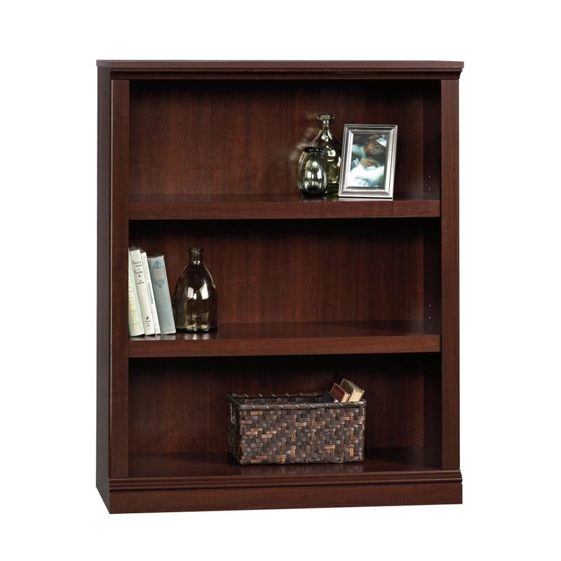 Sauder Select 43 13/16inH 3-Shelf Transitional Bookcase, Cherry/Medium Finish, Standard Delivery MPN:412808
