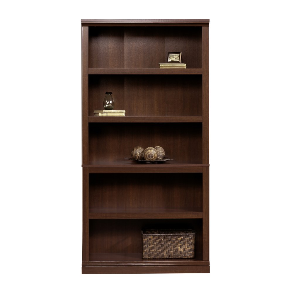 Sauder Select 69 13/16inH 5-Shelf Transitional Bookcase, Cherry/Dark Finish, Standard Delivery MPN:412835