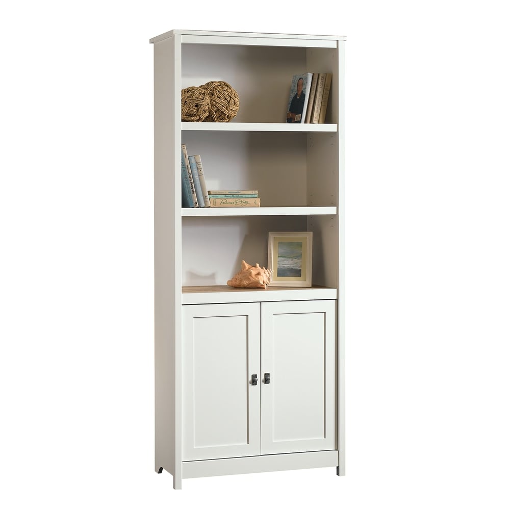 Sauder Cottage Road 72inH 5-Shelf Library With Doors, Soft White MPN:417593