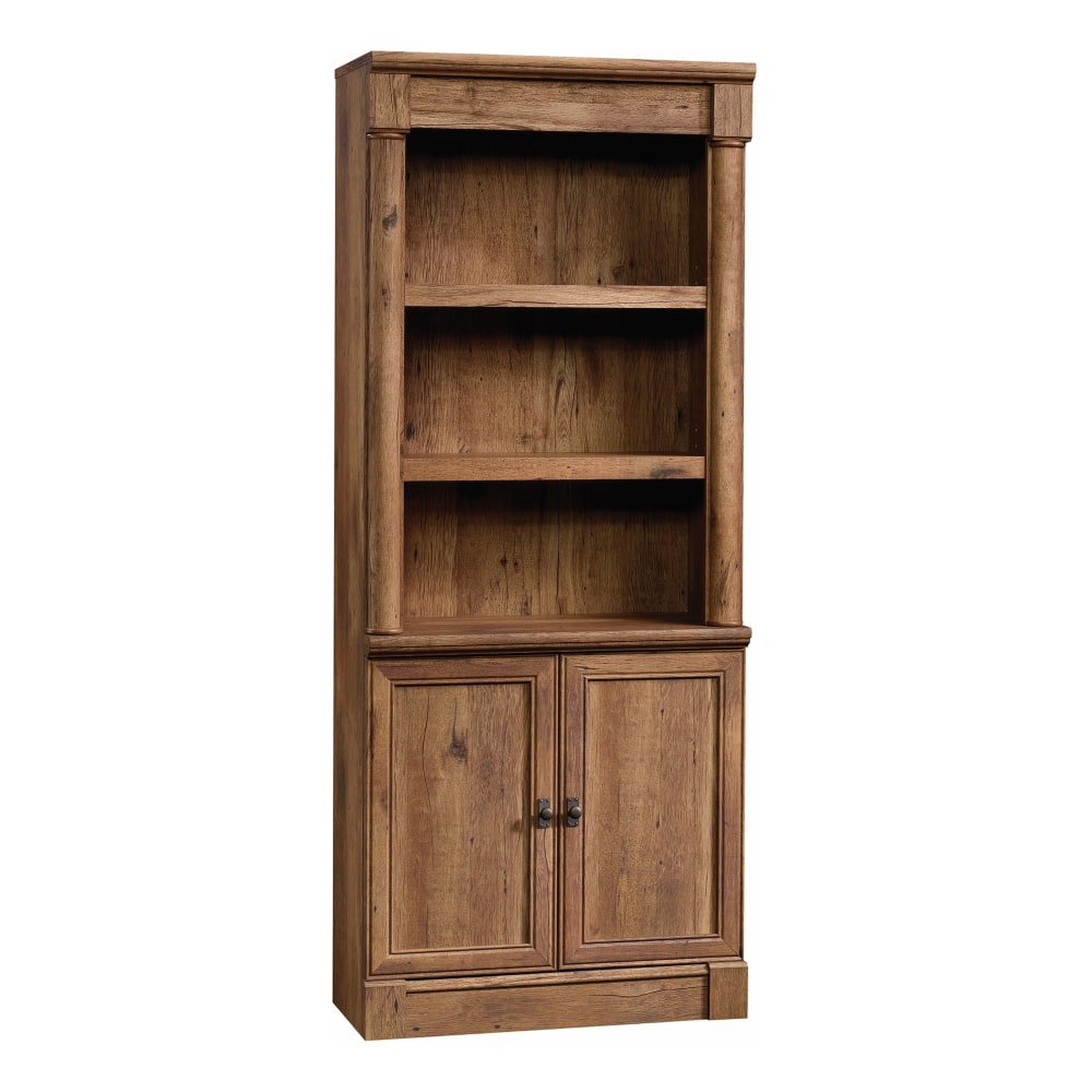 Sauder Palladia 72inH Library Bookcase With Doors, Vintage Oak MPN:420609