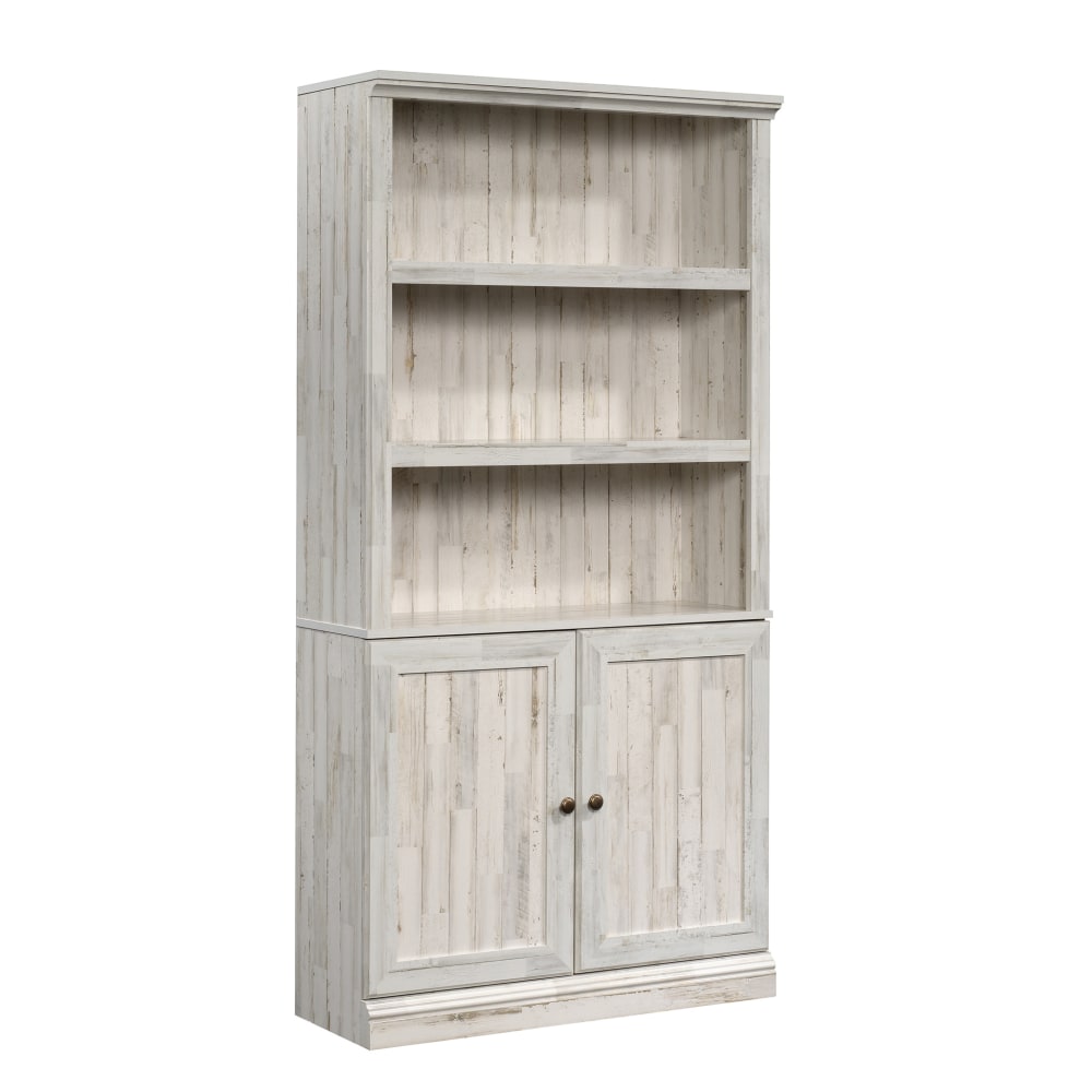 Sauder Select 70inH 5-Shelf Bookcase With Doors, White Plank MPN:426420