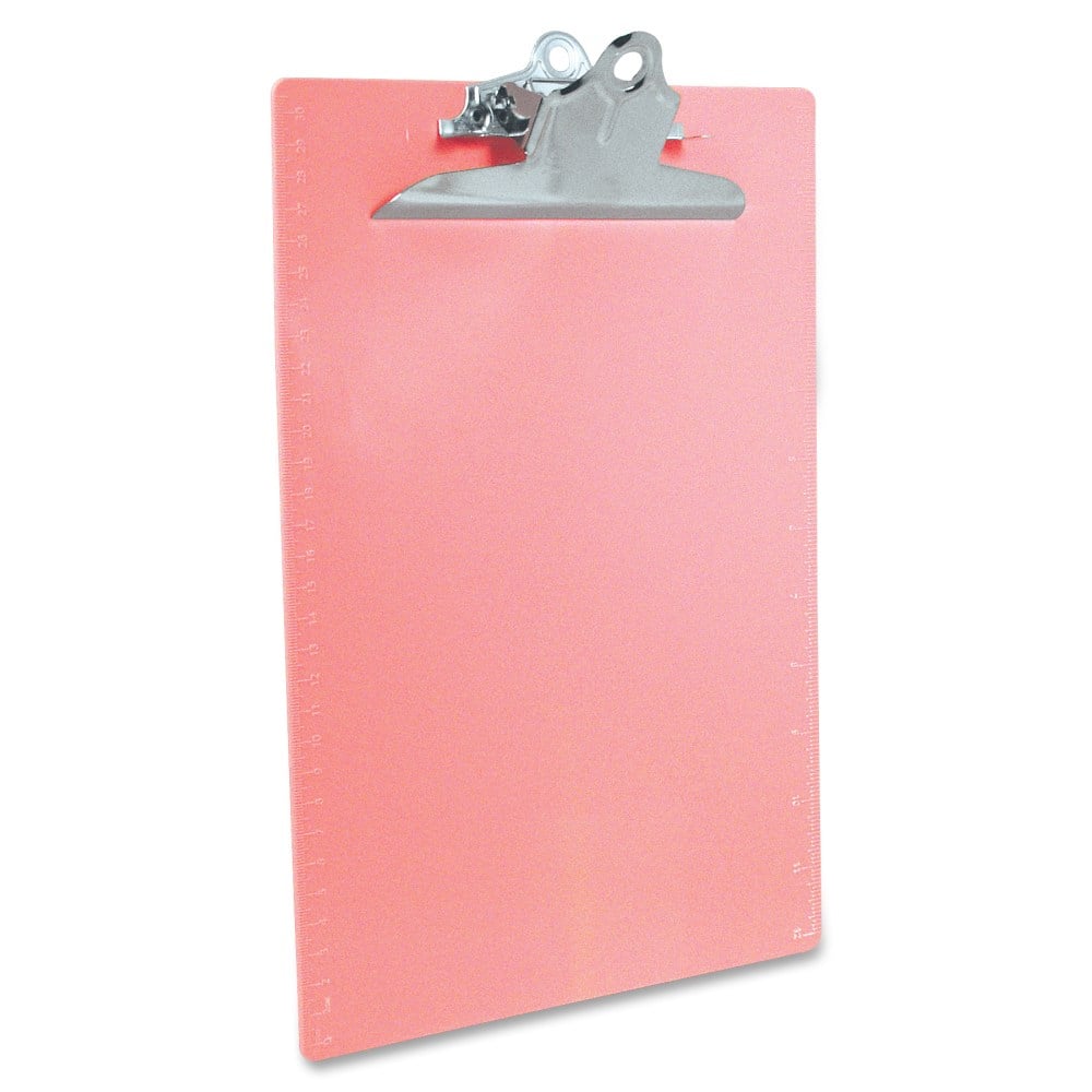 Saunders Plastic Clipboard, 1in Clip, 96% Recycled, Pink (Min Order Qty 8) MPN:21800