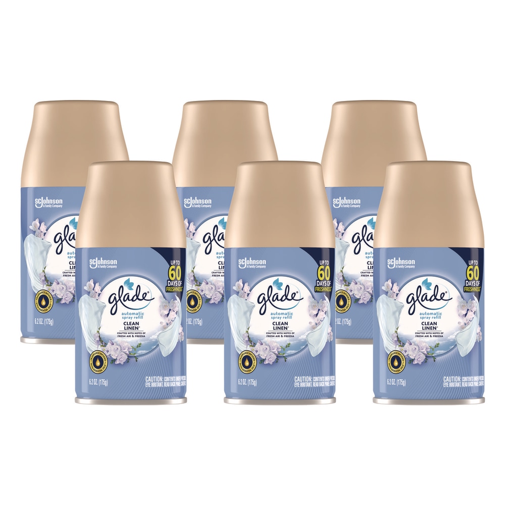 Glade Automatic Air Freshener, Clean Linen, 6.2 oz, 6/Carton MPN:375364