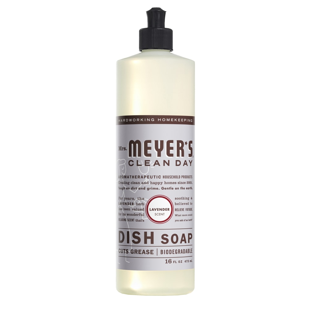 Mrs. Meyers Clean Day Dishwashing Soap, Lavender Scent, 16 Oz Bottle, Case Of 6 MPN:650391