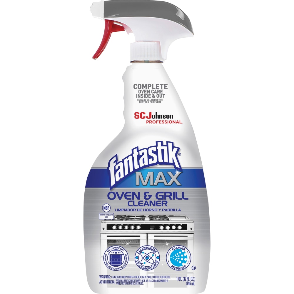 fantastik Max Oven & Grill Cleaner - Foam Spray - 32 fl oz (1 quart) - 1 Each - Clear MPN:388869