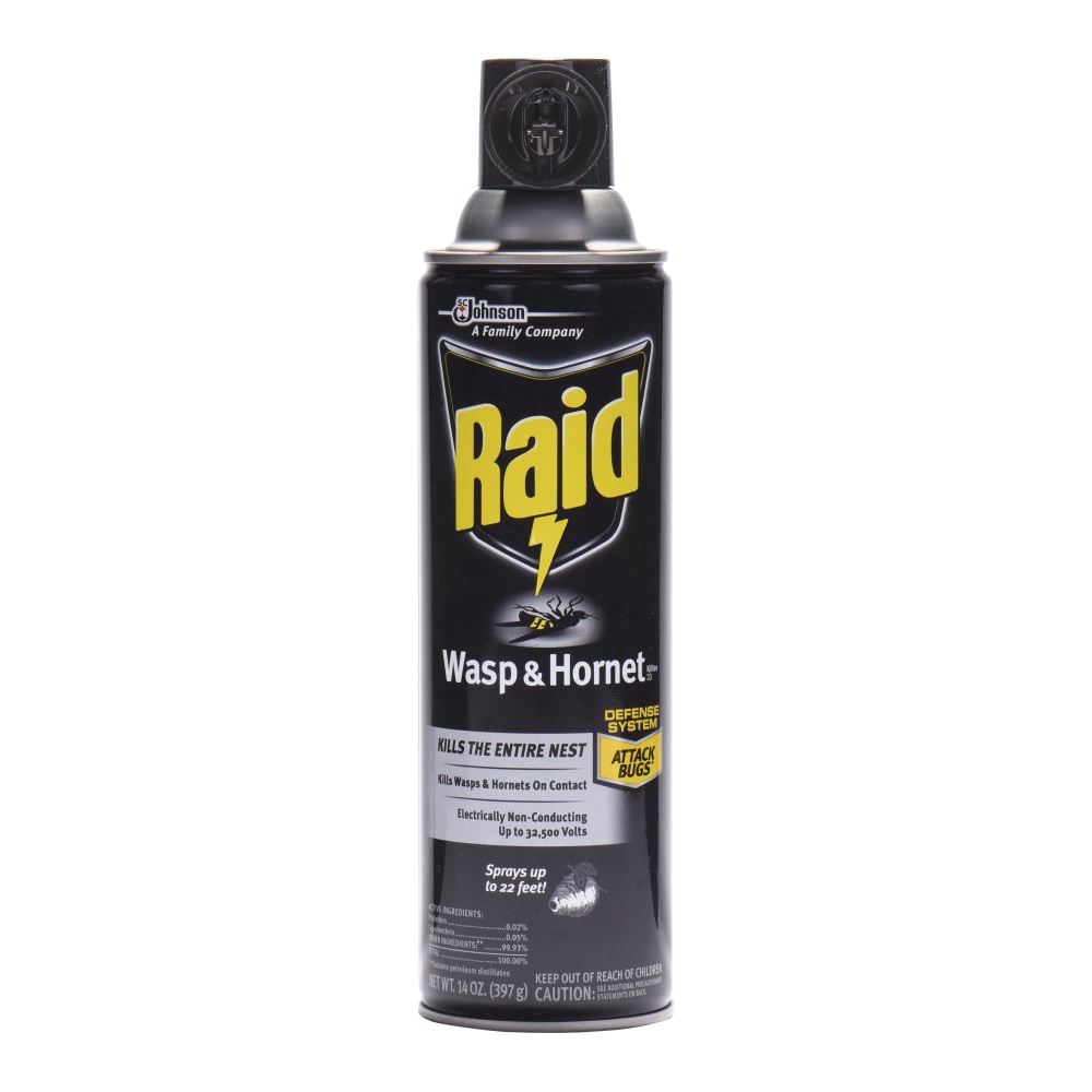 Raid Wasp and Hornet Killer 33 - Spray - Kills Wasp, Hornet, Mud Dauber, Yellow Jacket - 14 fl oz - White - 12 / Carton MPN:377651CT