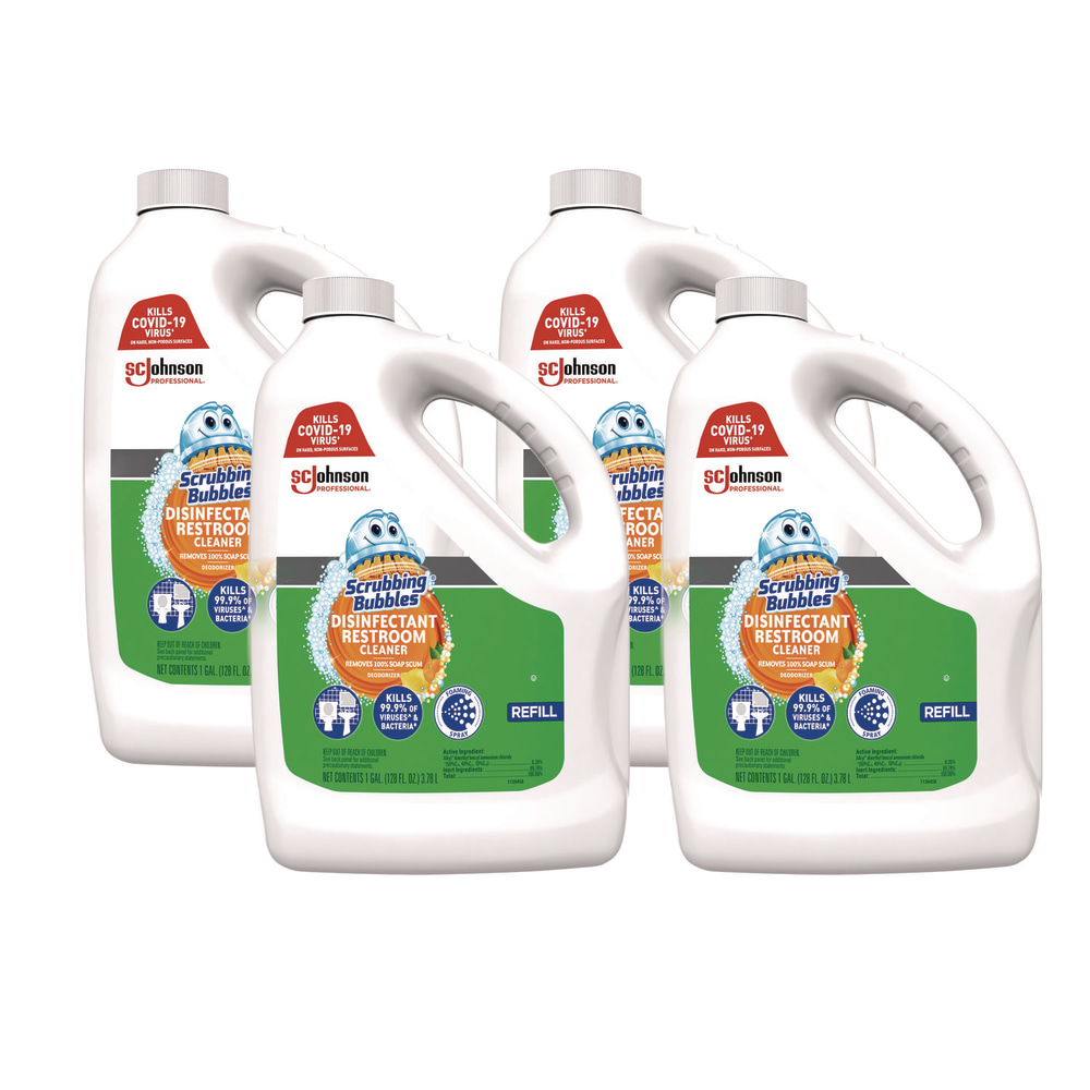 Scrubbing Bubbles Disinfectant Restroom Cleaner, Citrus Scent, 1 gal Bottle, 4/Carton MPN:335599