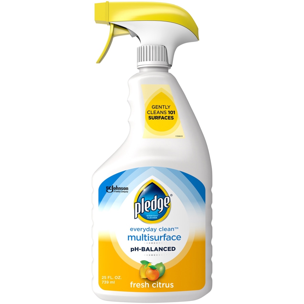 Pledge Everyday Clean pH-Balanced Multi-Surface Cleaner, 25 Oz, Fresh Citrus Scent, Carton Of 6 Bottles MPN:336283CT