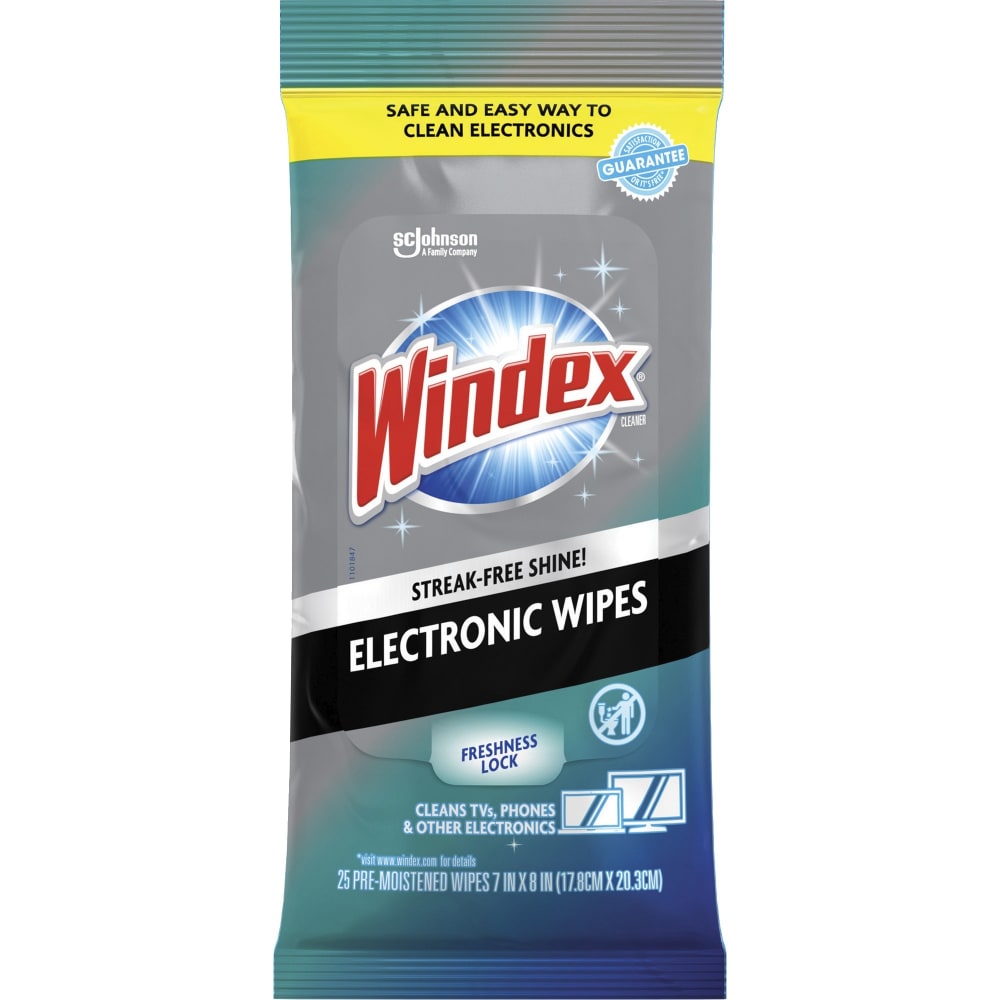Windex Electronic Wipes - For Multipurpose, Multi Surface - Non-drip, Ammonia-free, Pre-moistened, Strea - SJN319248CT MPN:SJN319248CT