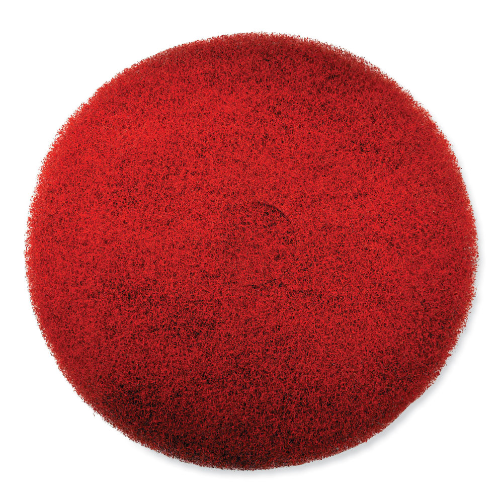 SC Johnson Professional EZ CARE Heavy Duty Scrub Pad, 17in Diameter, Red/Gray, 5/Carton MPN:311183