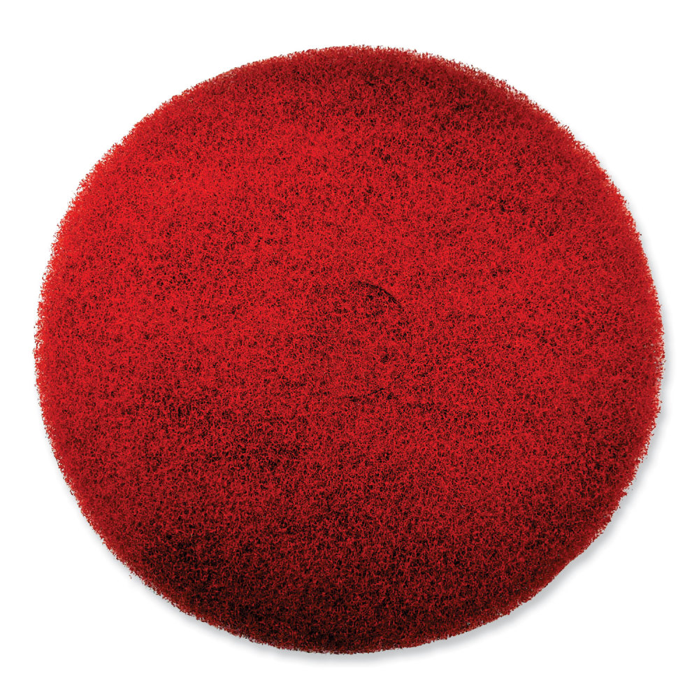 SC Johnson Professional EZ CARE Heavy Duty Scrub Pad, 16in Diameter, Red/Gray, 5/Carton MPN:319310