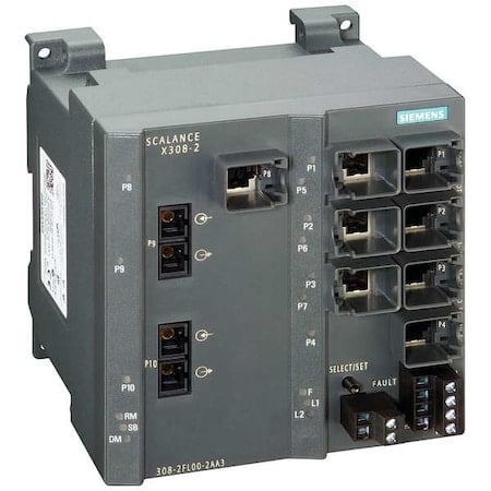 SCALANCE X308-2, managed plus IE switch, MPN:6GK53082FL102AA3
