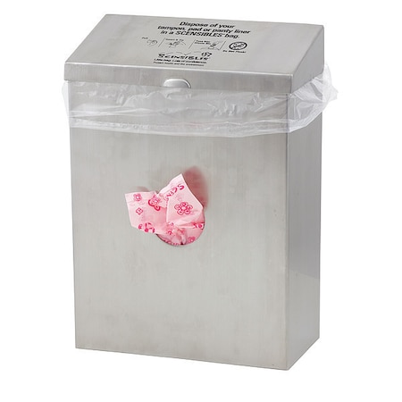 Sanitary Napkin Receptacle/Liner, Silver MPN:CDSS