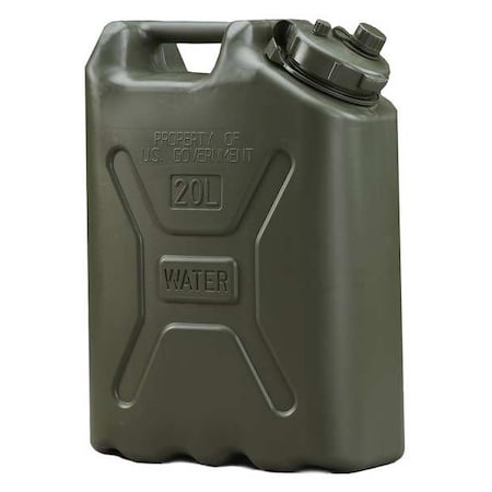 Water Container, 5 gal Capacity, 18 51/64 in H, 13 45/64 in L, 6 51/64 in W, Green MPN:06664