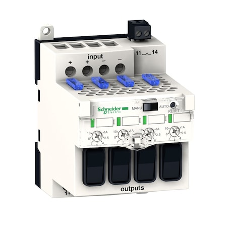 Electronic protection module, phaseo ABL7 ABL8, 28 to 28.8V DC, 10A, for regulated SMPS, 2 pole breaking by channel MPN:ABL8PRP24100