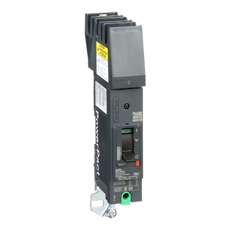 Molded Case Circuit Breaker, POWERPACT B Series, 20A, 1 Pole, 347/600V AC, 25kA at 240V AC, B Curve MPN:BDA160205