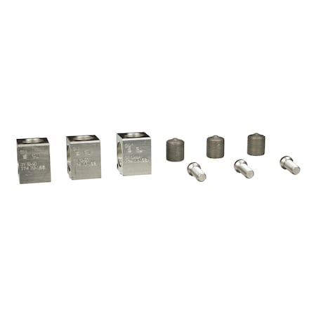 Circuit breaker accessory, PowerPacT L, lug kit, mechanical, 250/400A, 2 AWG to 600kcmil, copper, qty 3 MPN:CU400L61K3
