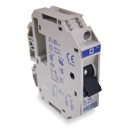 Motor Circuit Breaker, TESYS Series, 1A, 1 Pole, 250/277V AC, 50kA at 240V AC MPN:GB2CB06
