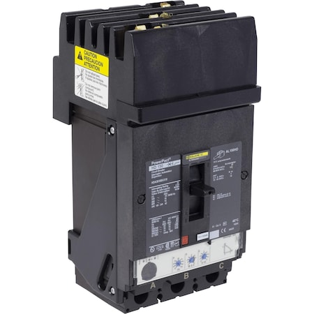 Molded Case Circuit Breaker, POWERPACT H Series, 100A, 3 Pole, 600V AC, 25kA at 240V AC MPN:HDA36100U31X