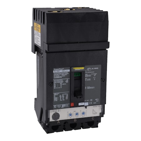 Molded Case Circuit Breaker, POWERPACT H Series, 60A, 3 Pole, 600V AC, 100kA at 240V AC MPN:HJA36060U33X