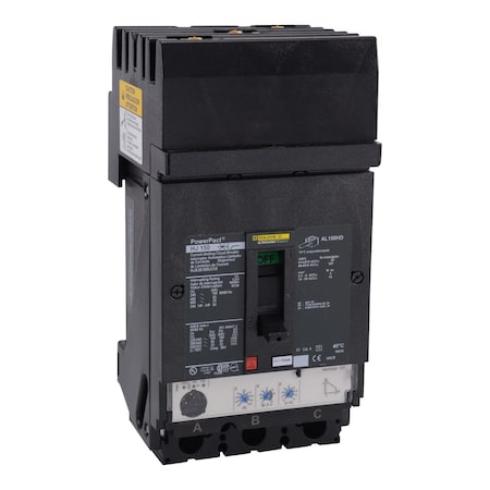 Molded Case Circuit Breaker, POWERPACT H Series, 100A, 3 Pole, 600V AC, 100kA at 240V AC MPN:HJA36100U31X