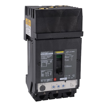 Molded Case Circuit Breaker, POWERPACT H Series, 100A, 3 Pole, 600V AC, 100kA at 240V AC MPN:HJA36100U33X