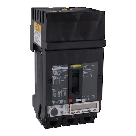 Molded Case Circuit Breaker, POWERPACT H Series, 100A, 3 Pole, 600V AC, 100kA at 240V AC MPN:HJA36100U43X