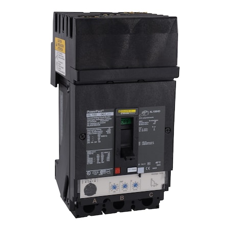 Molded Case Circuit Breaker, POWERPACT H Series, 150A, 3 Pole, 600V AC, 125kA at 240V AC MPN:HLA36150U33X