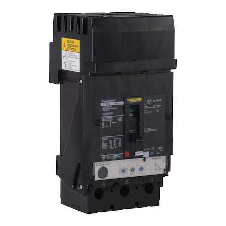 Molded Case Circuit Breaker, POWERPACT J Series, 250A, 3 Pole, 600V AC, 25kA at 240V AC MPN:JDA36250U31X