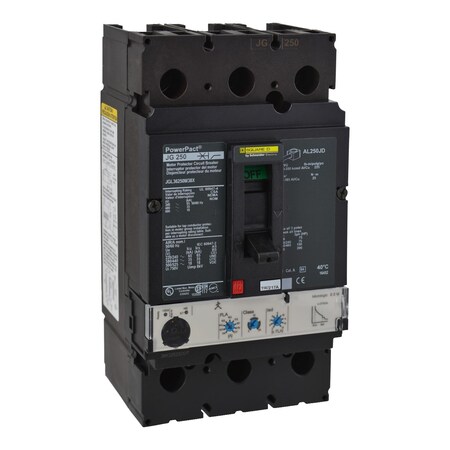 Molded Case Circuit Breaker, POWERPACT J Series, 250A, 3 Pole, 600V AC, 65kA at 240V AC MPN:JGL36250M38X