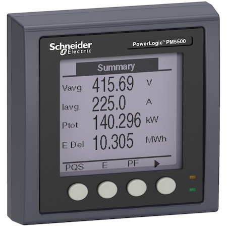 Power meter PowerLogic PM5563, 2 ethernet, up to 63th Harmonic, 1, 1MB 4DI/2DO 52 alarms, with remote display MPN:METSEPM5563RD