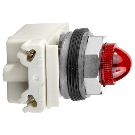 Pilot light, Harmony 9001K, metal, polycarbonate, domed, red, 30mm, 24-28V MPN:9001KP35R9